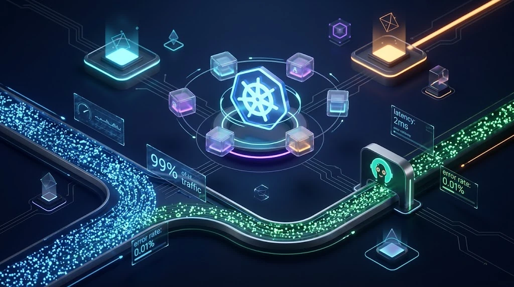 Kubernetes orquestando pods con despliegue canary en Argo Rollouts