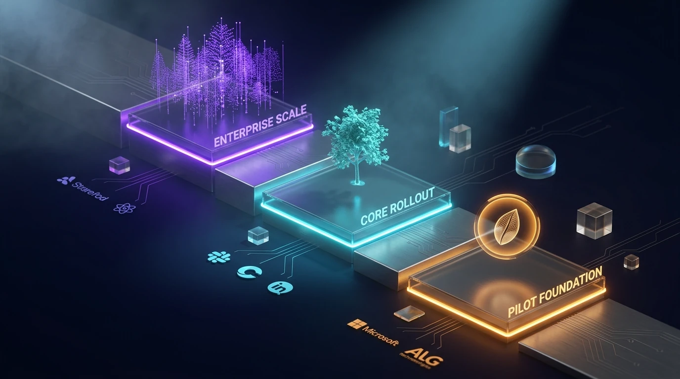 Roadmap 30-60-90 en tres fases ascendentes